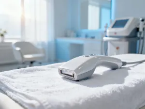 Złote serum z retinolem w szklanej butelce z pipetą na marmurowym blacie, podkreślające estetykę profesjonalnej pielęgnacji.