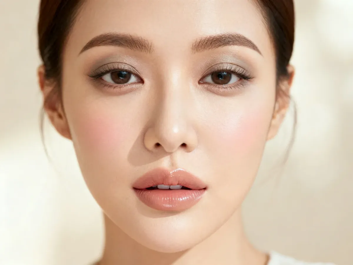 Kobieta w subtelnym makijażu soft glam z promienną cerą