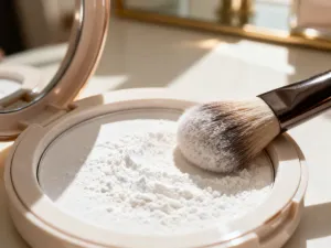 Profesjonalne narzędzia do manicure i kolorowe lakiery na marmurowym blacie w salonie kosmetycznym.