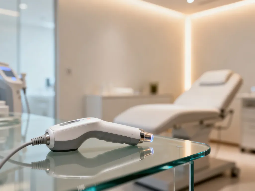 Nowoczesne urządzenie do depilacji laserowej w profesjonalnym gabinecie medycyny estetycznej.