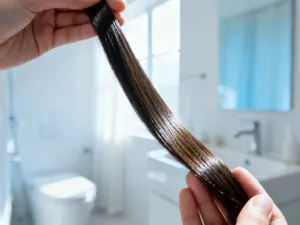 Eleganckie buteleczki z podkładami ustawione na marmurowym blacie w otoczeniu pędzli do makijażu.