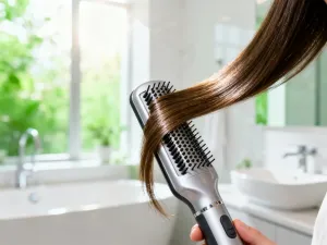 Szklana miseczka z solą morską i zmielonymi pestkami moreli na marmurowym blacie, przygotowana do zabiegu peelingu.
