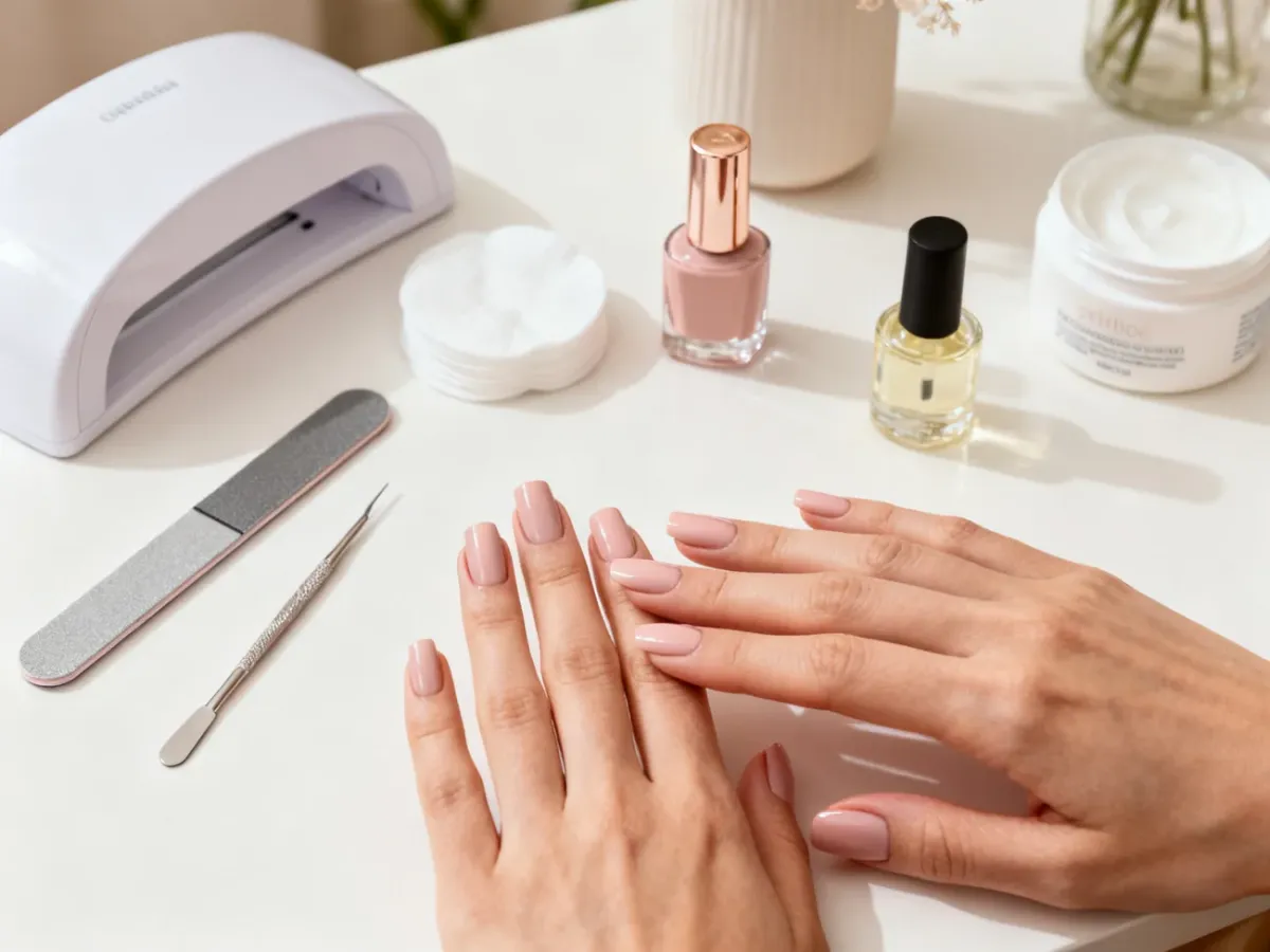 Zadbane dłonie po wykonaniu klasycznego manicure w domu
