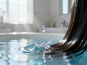 Dwie eleganckie buteleczki z serum i emulsją na marmurowym blacie, podkreślające profesjonalną pielęgnację skóry.